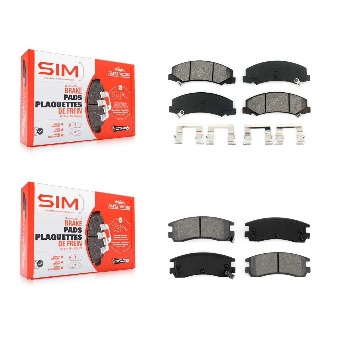 Front Rear Semi-Metallic Brake Pads Kit For Chevrolet Impala Buick LaCrosse Allure Monte KSM-100537