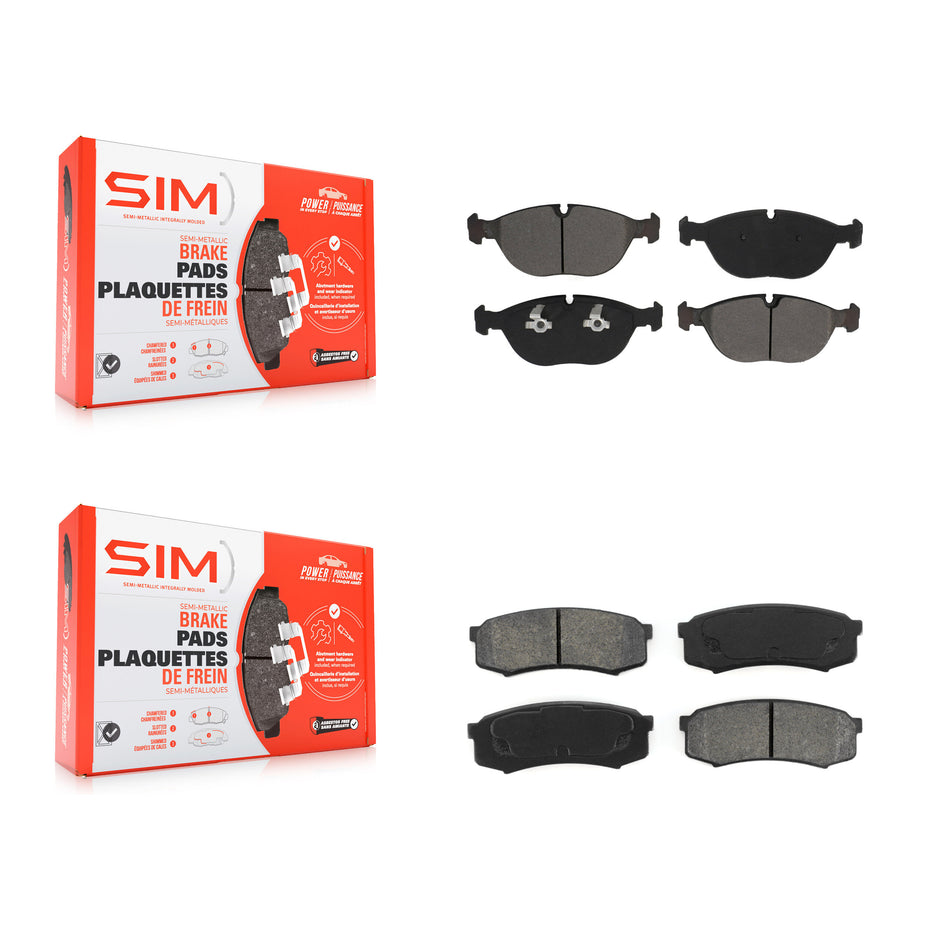 Front Rear Semi-Metallic Brake Pads Kit For 2000 Mercedes-Benz C43 AMG KSM-100540