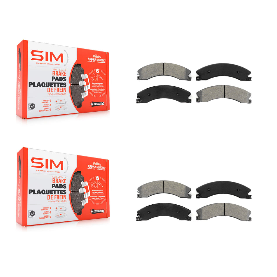 Front Rear Semi-Metallic Brake Pads Kit For GMC Chevrolet Sierra 2500 HD Silverado 3500 KSM-100544