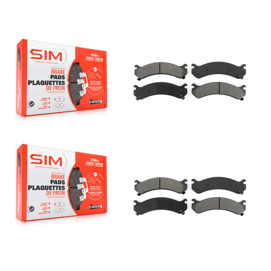 Front Rear Semi-Metallic Brake Pad Kit For Chevrolet GMC Silverado 3500 Sierra HD Classic KSM-100547