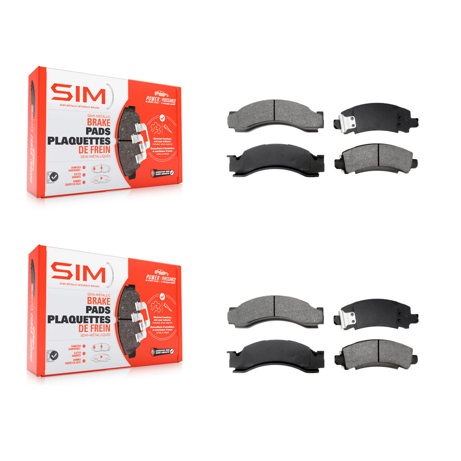Front Rear Semi-Metallic Brake Pads Kit For Chevrolet P30 GMC P3500 Workhorse P42 Custom KSM-100548