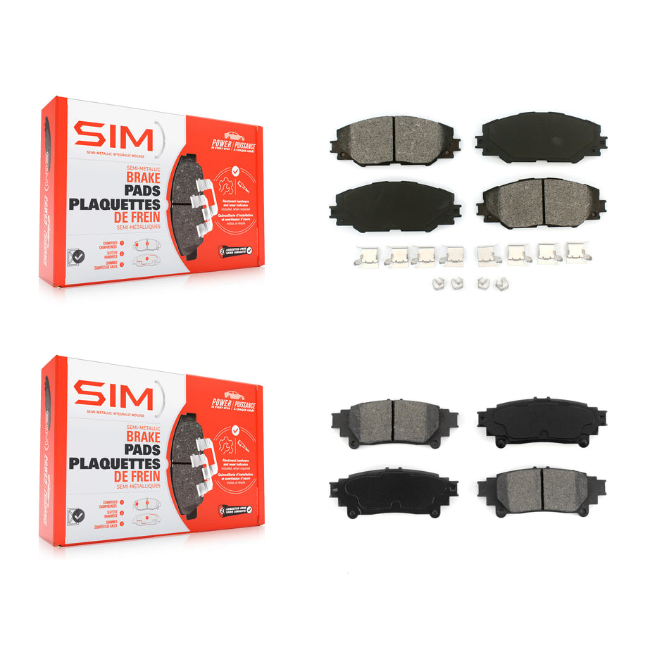 Front Rear Semi-Metallic Brake Pads Kit For 2016-2020 Toyota Mirai KSM-100557