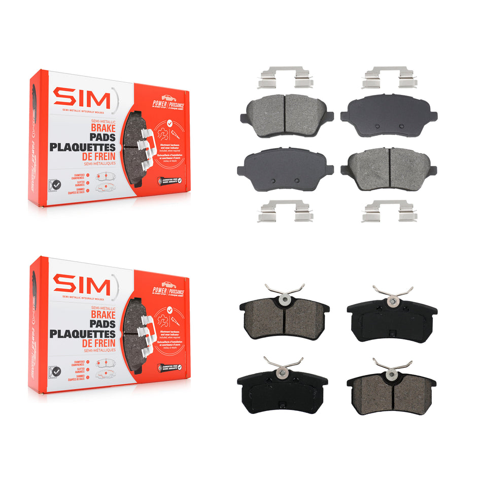Front Rear Semi-Metallic Brake Pads Kit For 2014-2019 Ford Fiesta ST KSM-100591