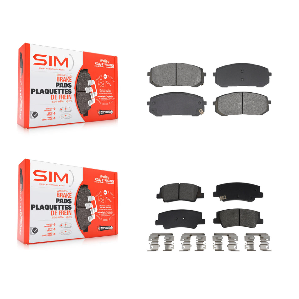 Front Rear Semi-Metallic Brake Pads Kit For Hyundai Sonata Kia Niro EV K5 KSM-100625