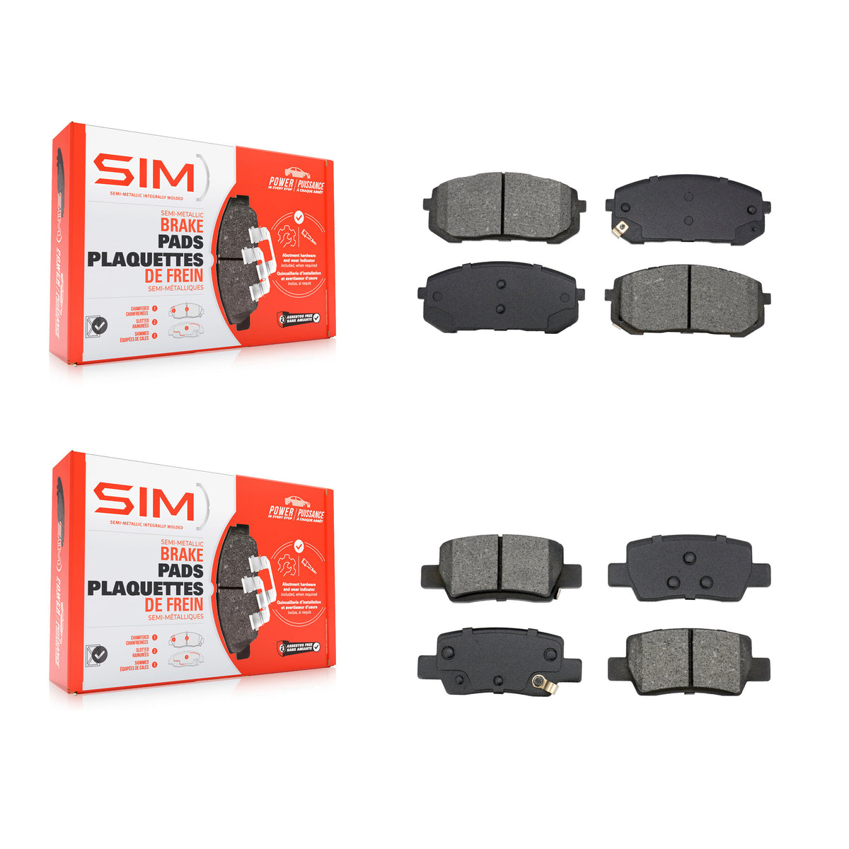 Front Rear Semi-Metallic Brake Pads Kit For Hyundai Elantra With Electric Parking KSM-100626