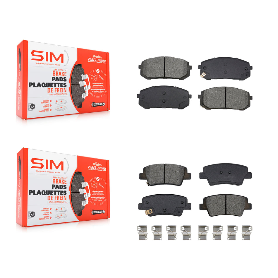 Front Rear Semi-Metallic Brake Pads Kit For Hyundai Elantra With Manual Parking KSM-100627