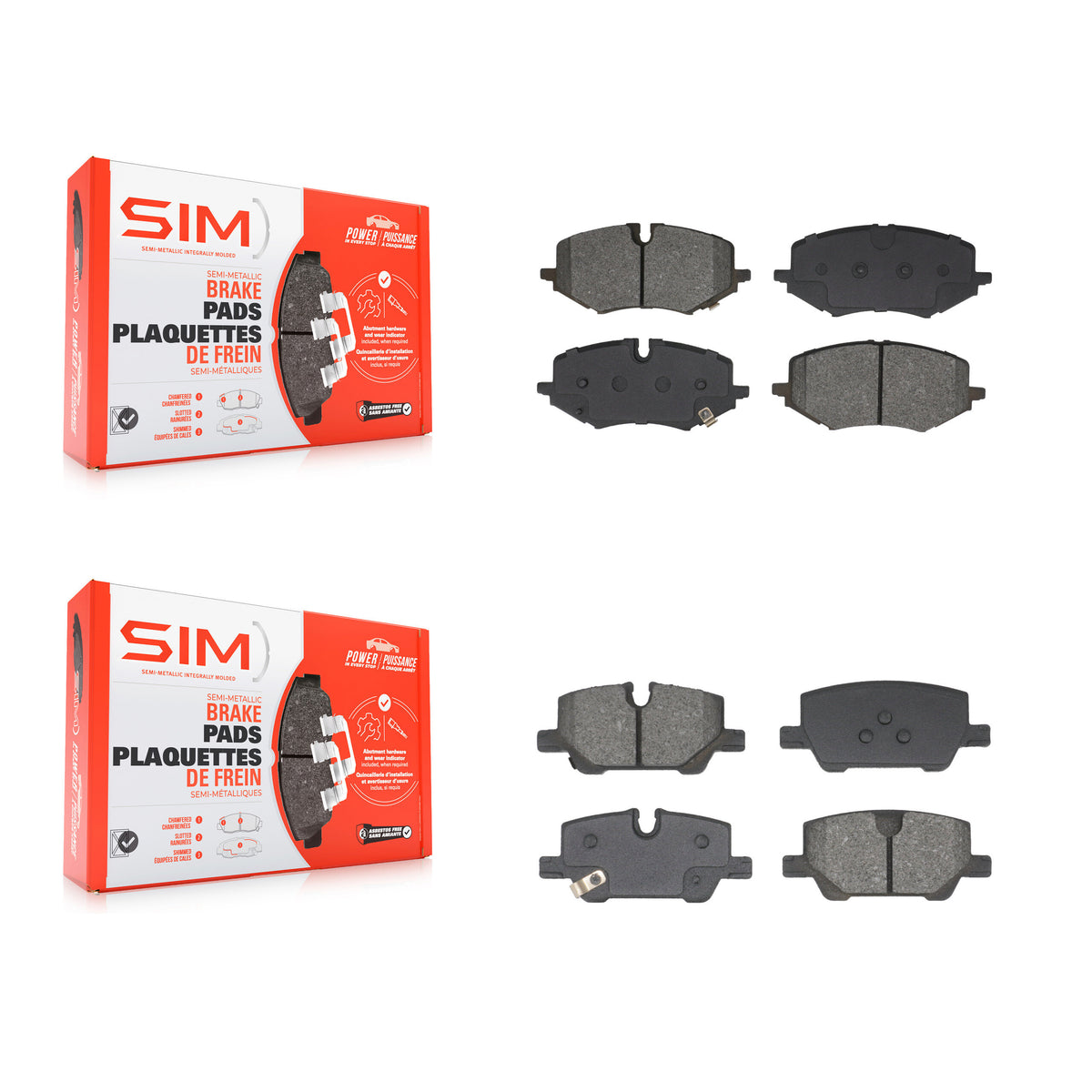 Front Rear Semi-Metallic Brake Pads Kit For Chevrolet Trailblazer Buick Encore GX KSM-100628
