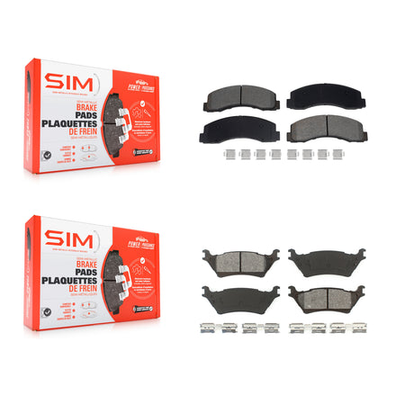 Front Rear Semi-Metallic Brake Pad Kit For 2018-2020 Ford F-150 With Manual Parking KSM-100645
