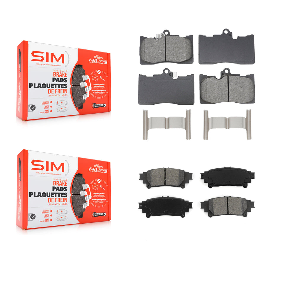 Front Rear Semi-Metallic Brake Pads Kit For Lexus IS300 IS350 GS350 RC350 RC300 IS200t KSM-100650