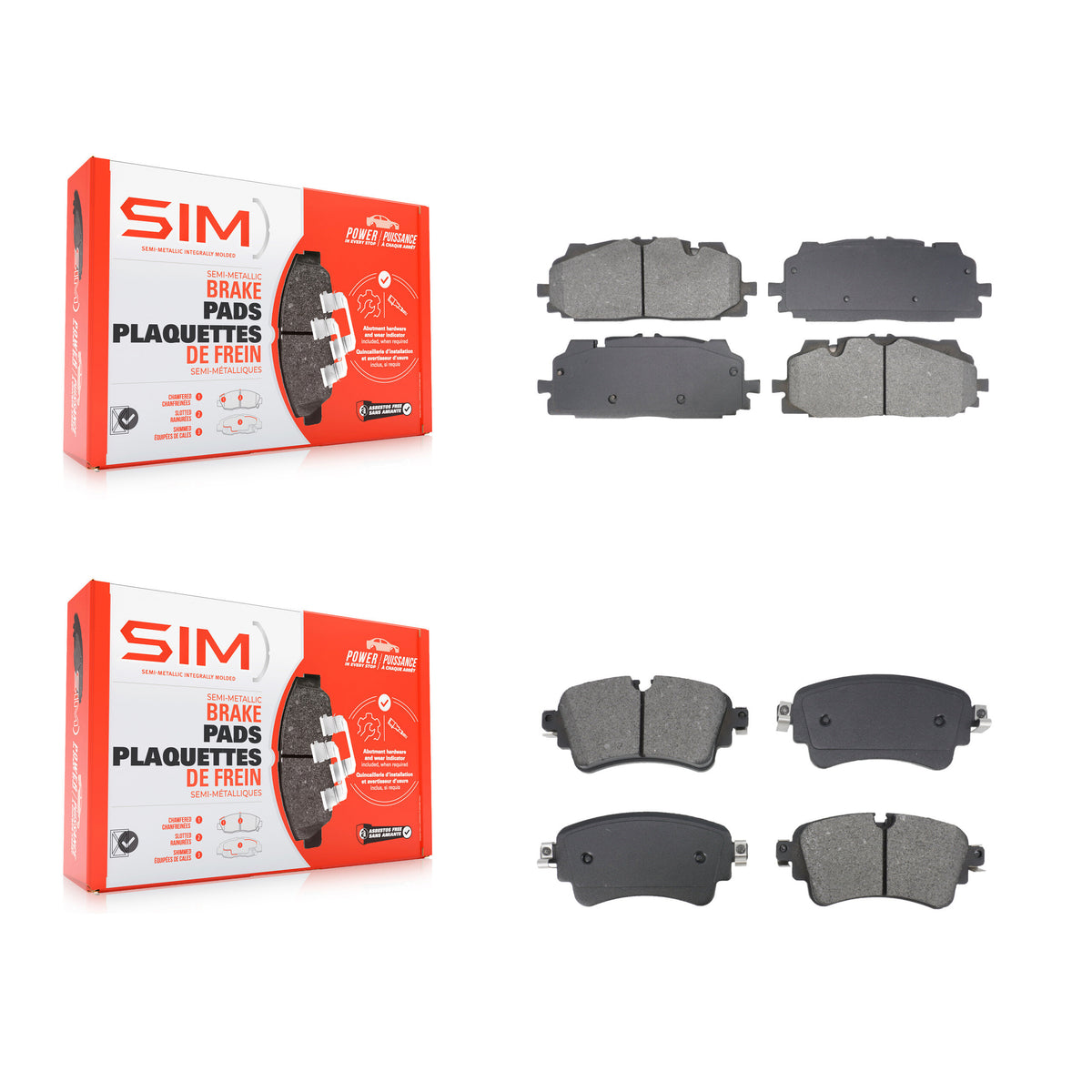 Front Rear Semi-Metallic Brake Pads Kit For Audi S5 Sportback S4 A6 Quattro A7 allroad KSM-100651