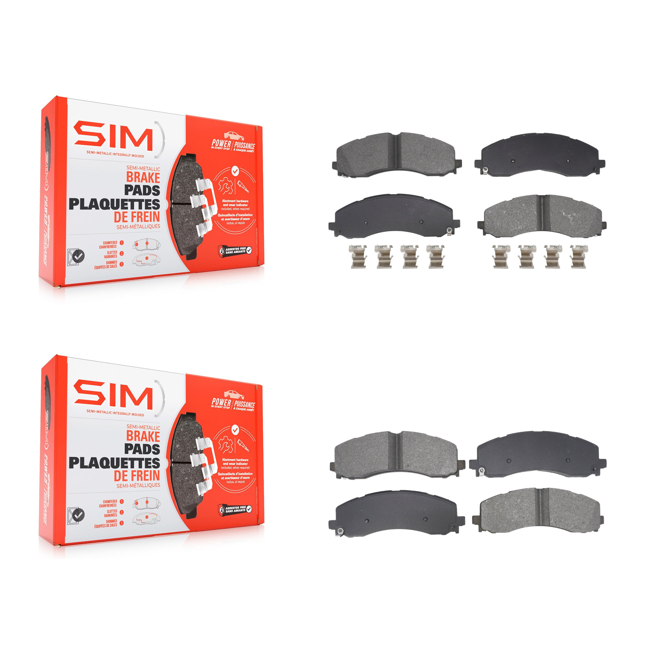 Front Rear Semi-Metallic Brake Pads Kit For Ram 2500 3500 KSM-100654