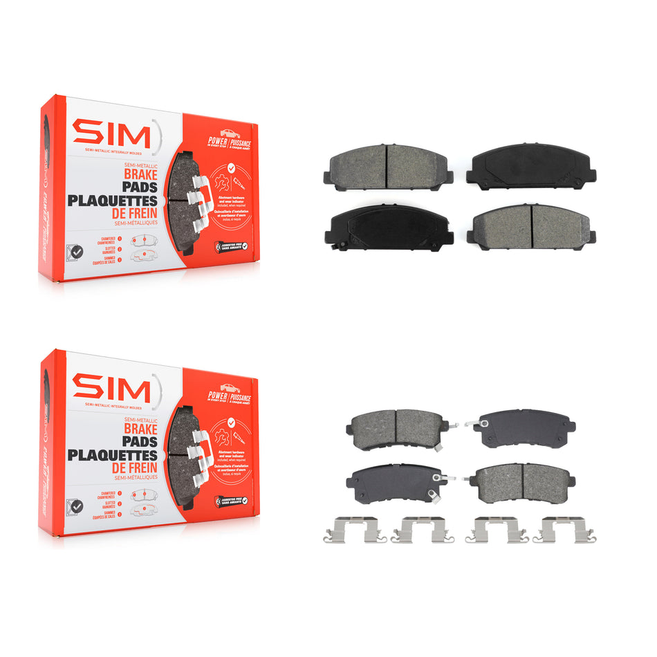 Front Rear Semi-Metallic Brake Pads Kit For INFINITI QX80 Nissan Armada QX56 KSM-100655