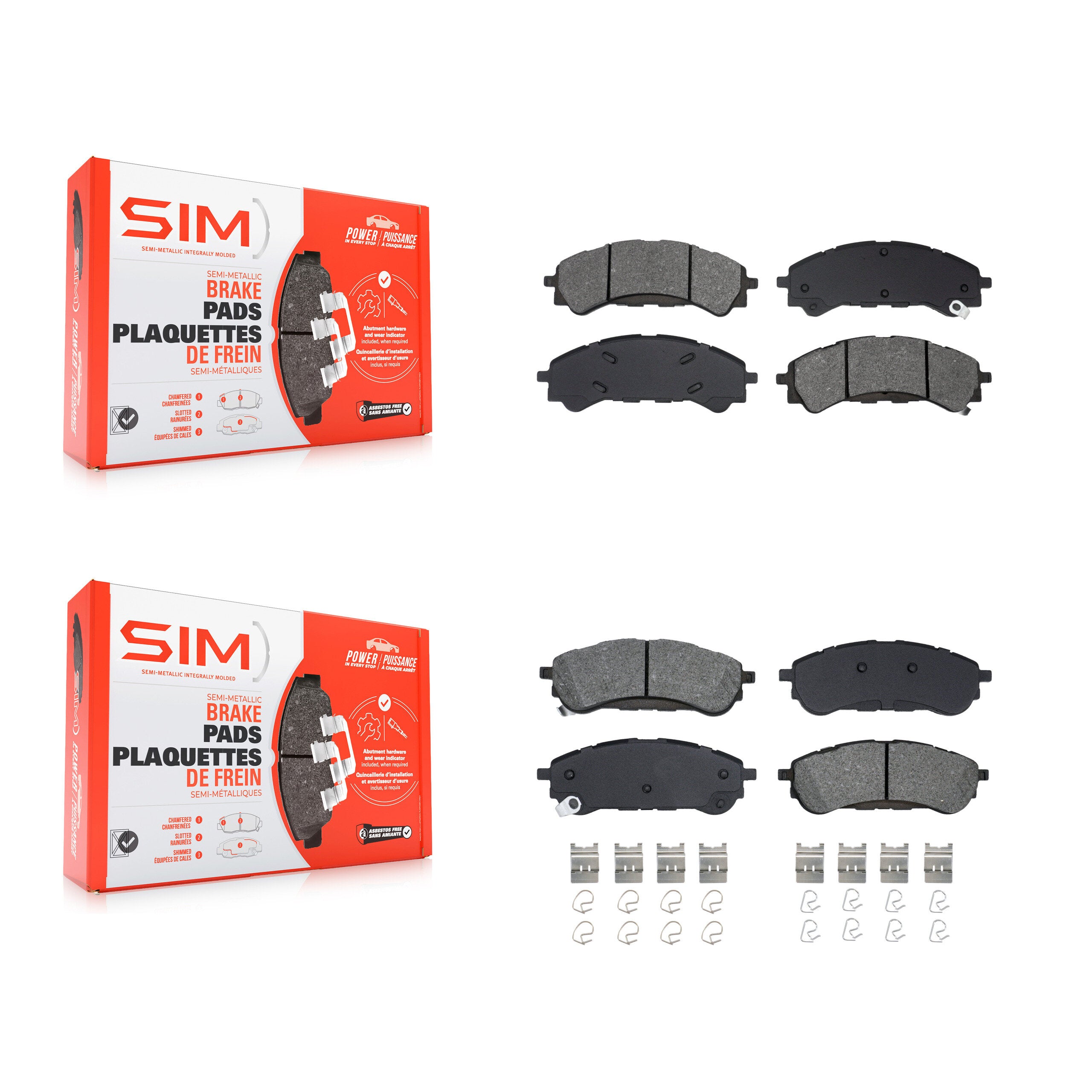 Front Rear Semi-Metallic Brake Pads Kit For 2019-2023 Ford Ranger KSM-100675