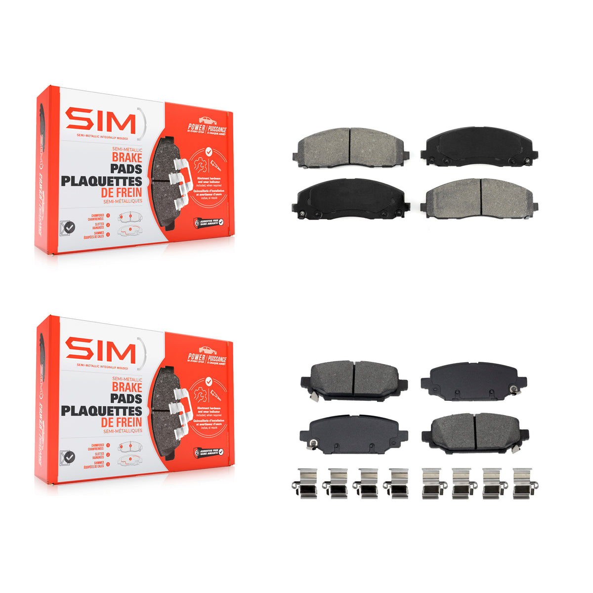 Front Rear Semi-Metallic Brake Pads Kit For Jeep Wrangler With 328mm Diameter Rotor KSM-100686