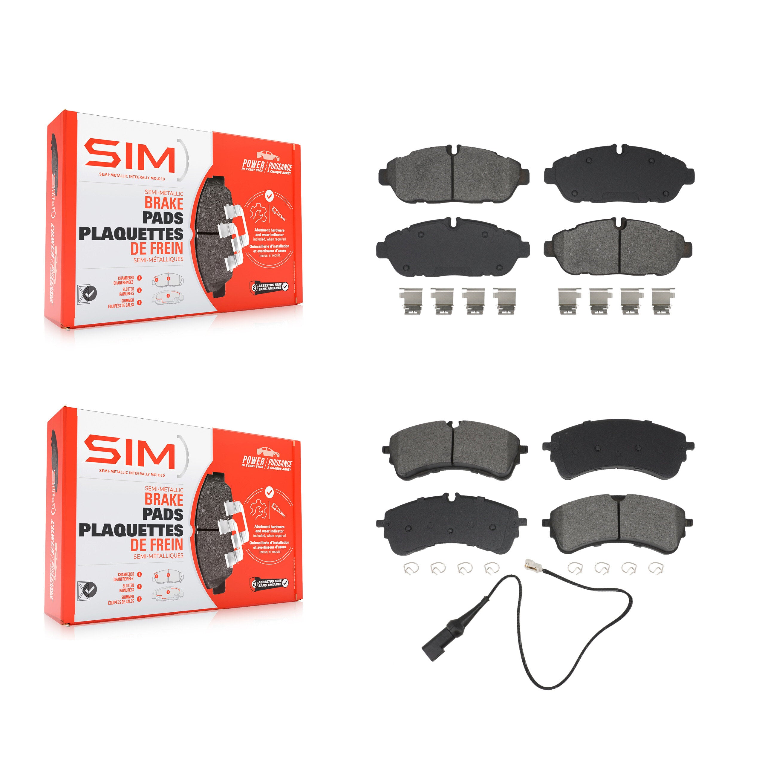 Front Rear Semi-Metallic Brake Pads Kit For Ford Transit-250 Transit-150 Transit-350 HD KSM-100693