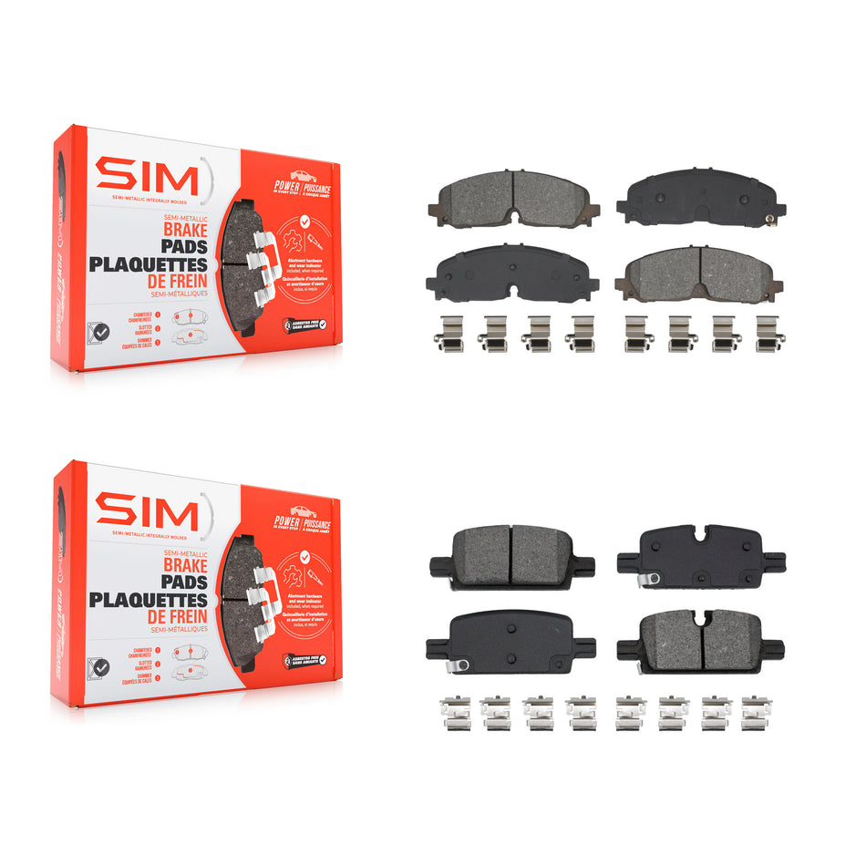 Front Rear Semi-Metallic Brake Pads Kit For 2023 Cadillac LYRIQ KSM-100696