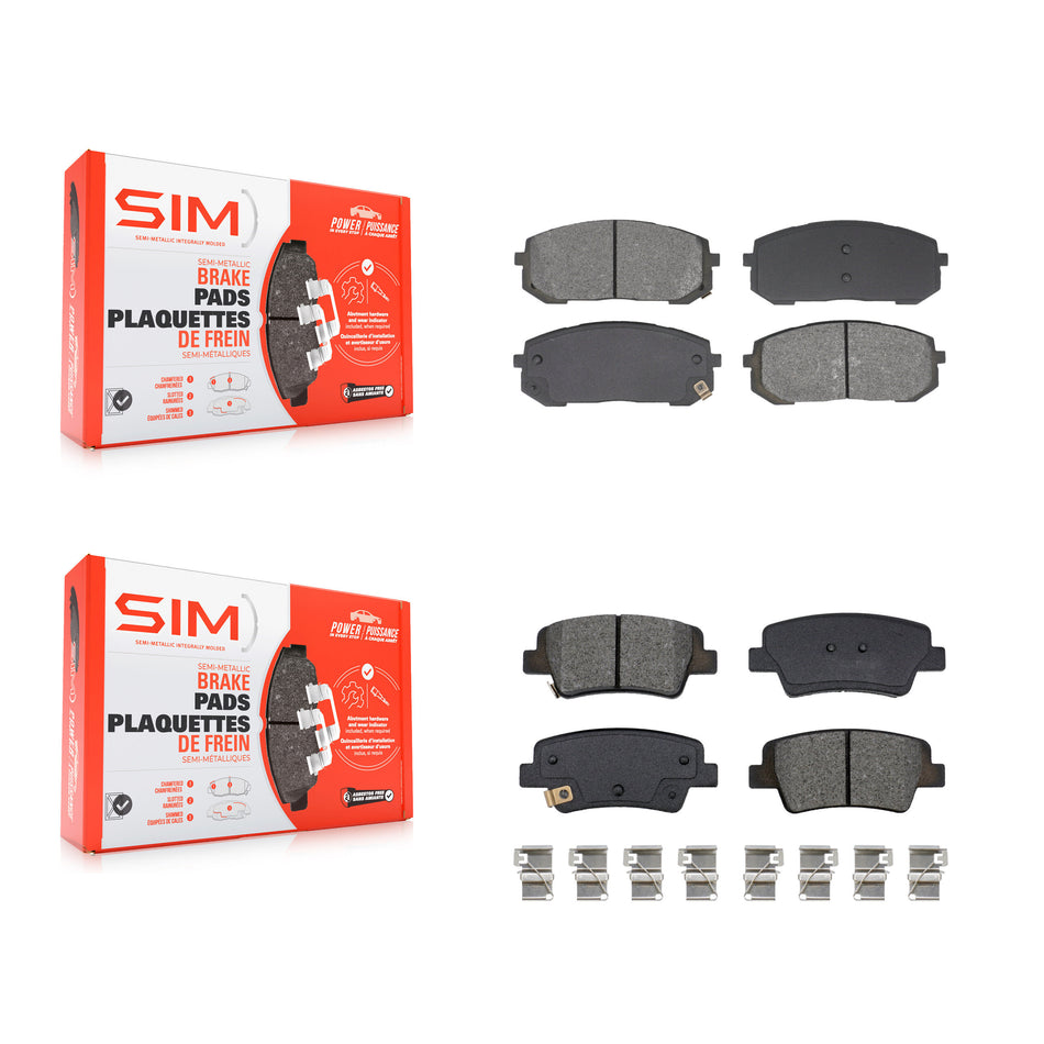 Front Rear Semi-Metallic Brake Pads Kit For Hyundai Elantra With Manual Parking KSM-100699