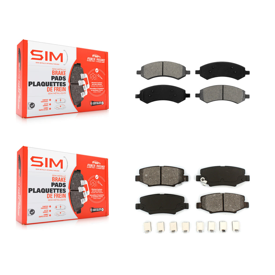 Front Rear Semi-Metallic Brake Pads Kit For Jeep Wrangler JK KSM-100704