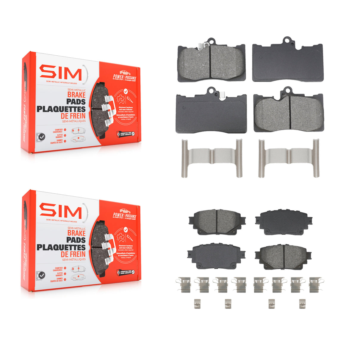 Front Rear Semi-Metallic Brake Pads Kit For Lexus IS300 IS350 RC350 IS500 RC300 KSM-100706