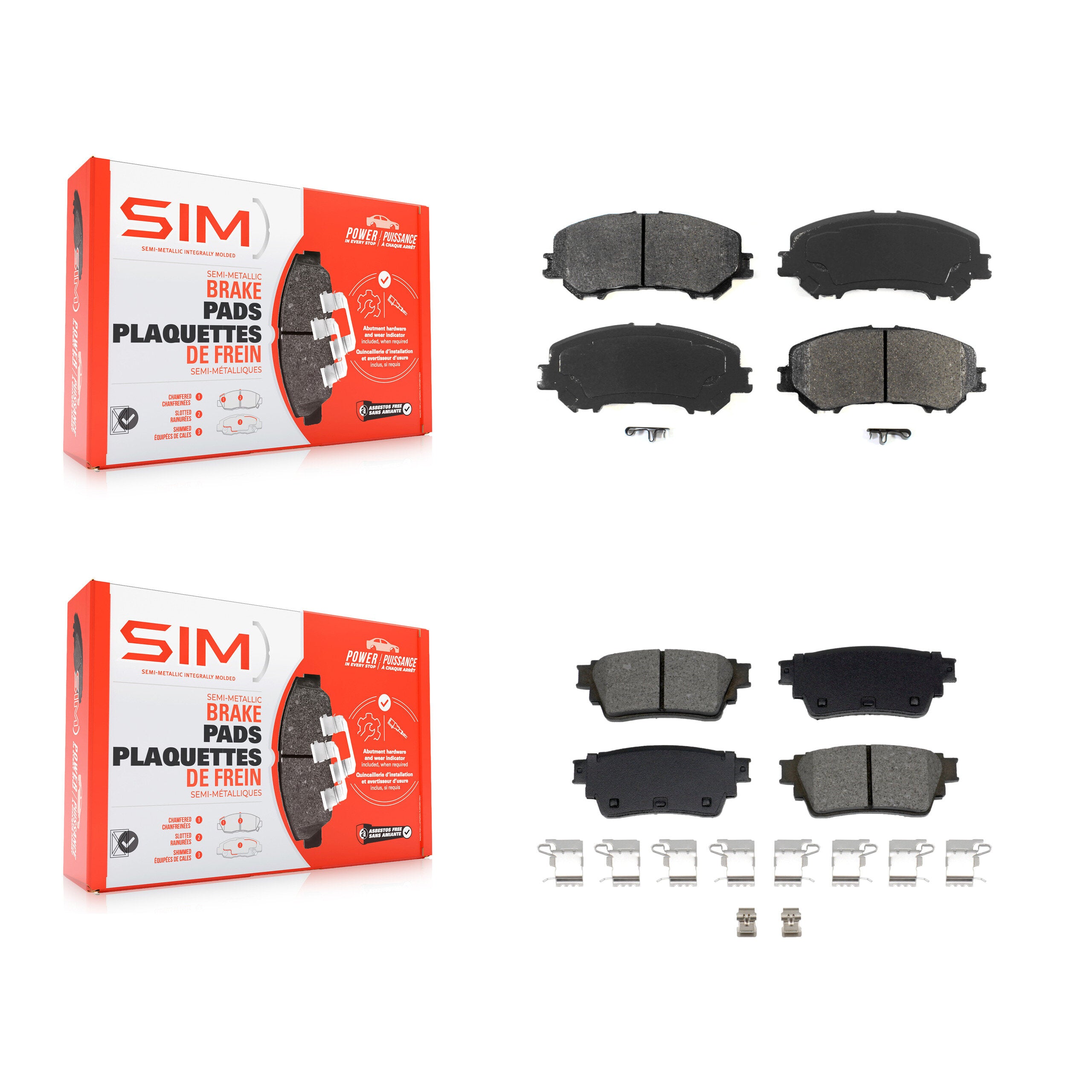 Front Rear Semi-Metallic Brake Pads Kit For Nissan Rogue KSM-100707
