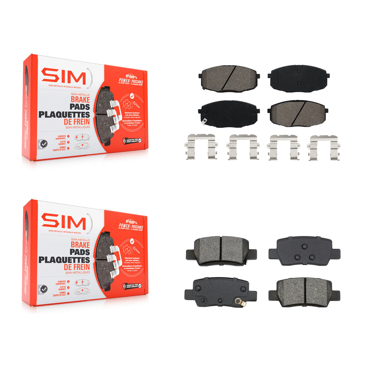 Front Rear Semi-Metallic Brake Pads Kit For Kia Seltos With Electric Parking KSM-100710
