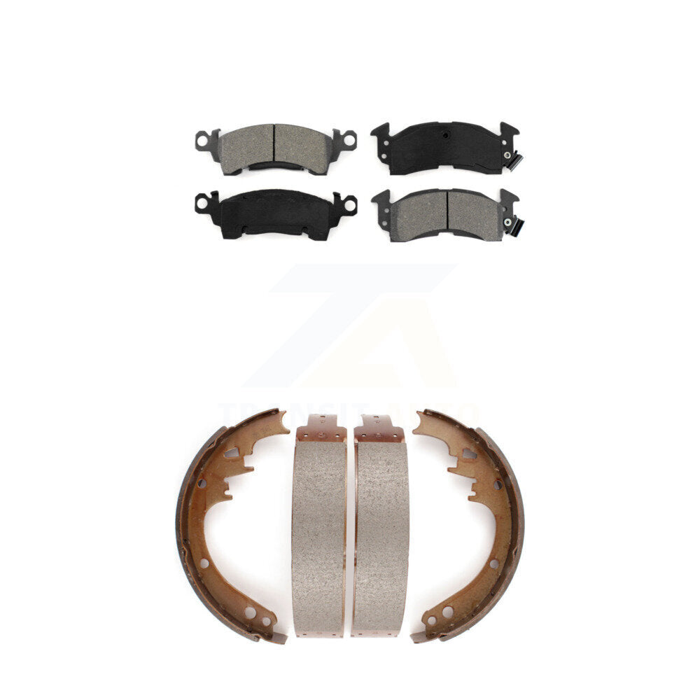 Front Rear Semi-Metallic Brake Pads Drum Shoe Kit For Cadillac Chevrolet Caprice Buick 88 KSN-100114