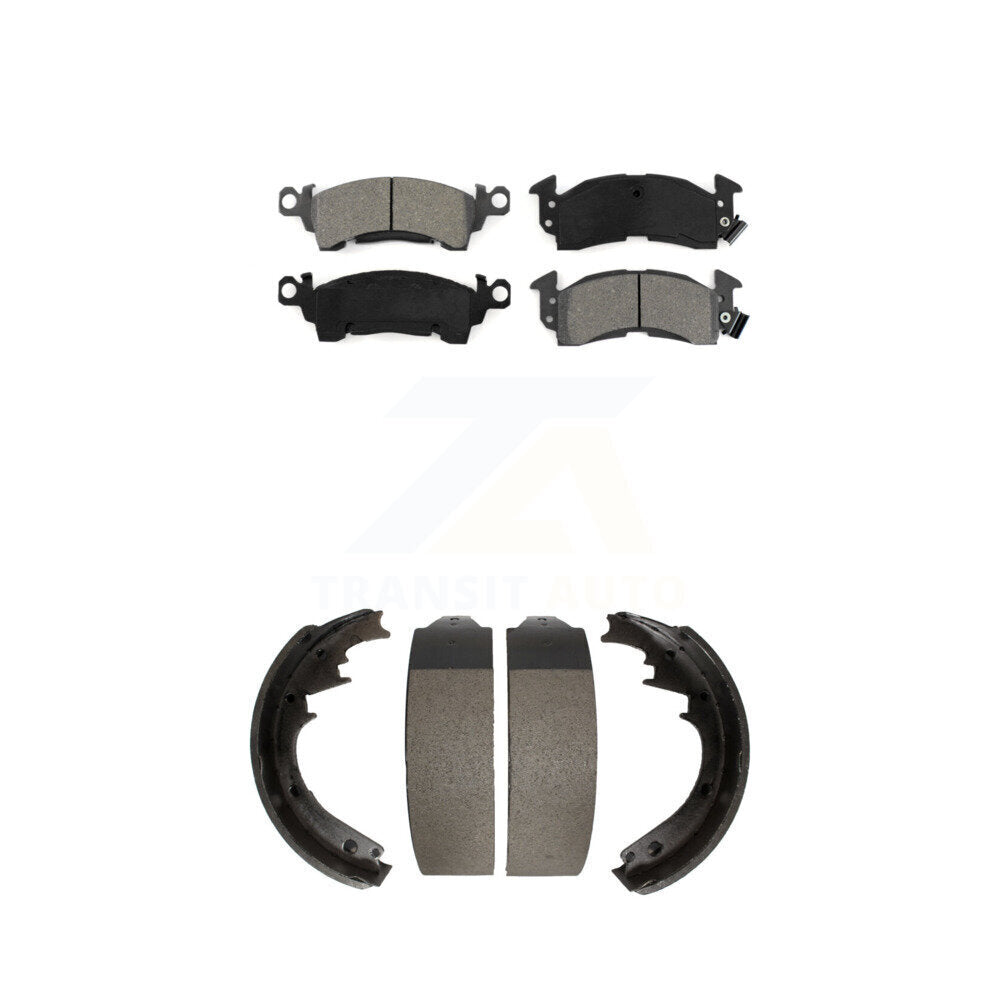 Front Rear Semi-Metallic Brake Pads & Drum Shoe Kit For Chevrolet GMC C10 C1500 G20 G2500 KSN-100115