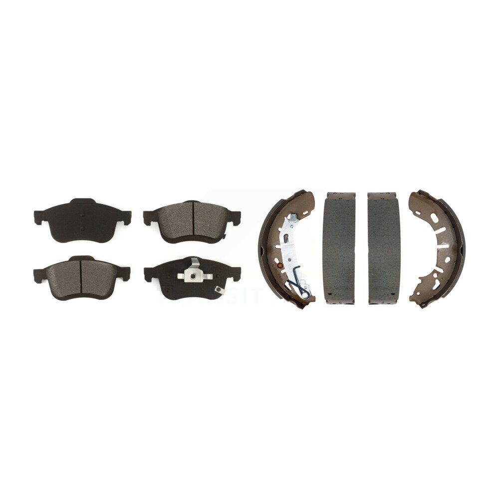 Front Rear Semi-Metallic Brake Pads And Drum Shoes Kit For 2015-2021 Ram ProMaster City KSN-100872