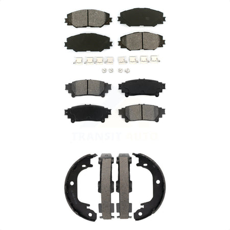 Front Rear Semi-Metallic Brake Pads And Parking Shoes Kit For 2016-2020 Toyota Mirai KSN-100875