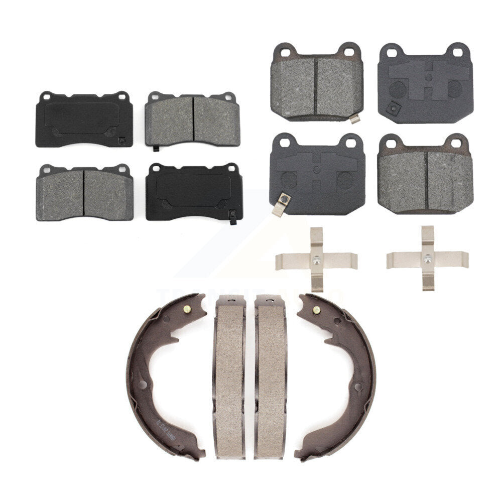 Front Rear Semi-Metallic Brake Pads And Parking Shoes Kit For Subaru Impreza KSN-100880