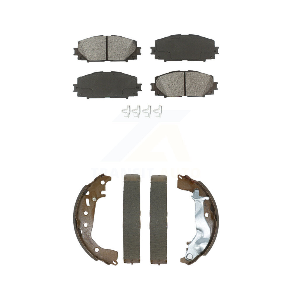 Front Rear Semi-Metallic Brake Pads And Drum Shoes Kit For Toyota Yaris KSN-100881