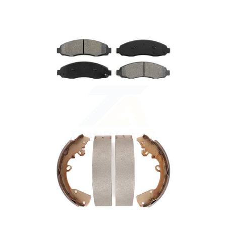 Front Rear Semi-Metallic Brake Pads And Drum Shoes Kit For 2004 Dodge Dakota 3.7L KSN-100885