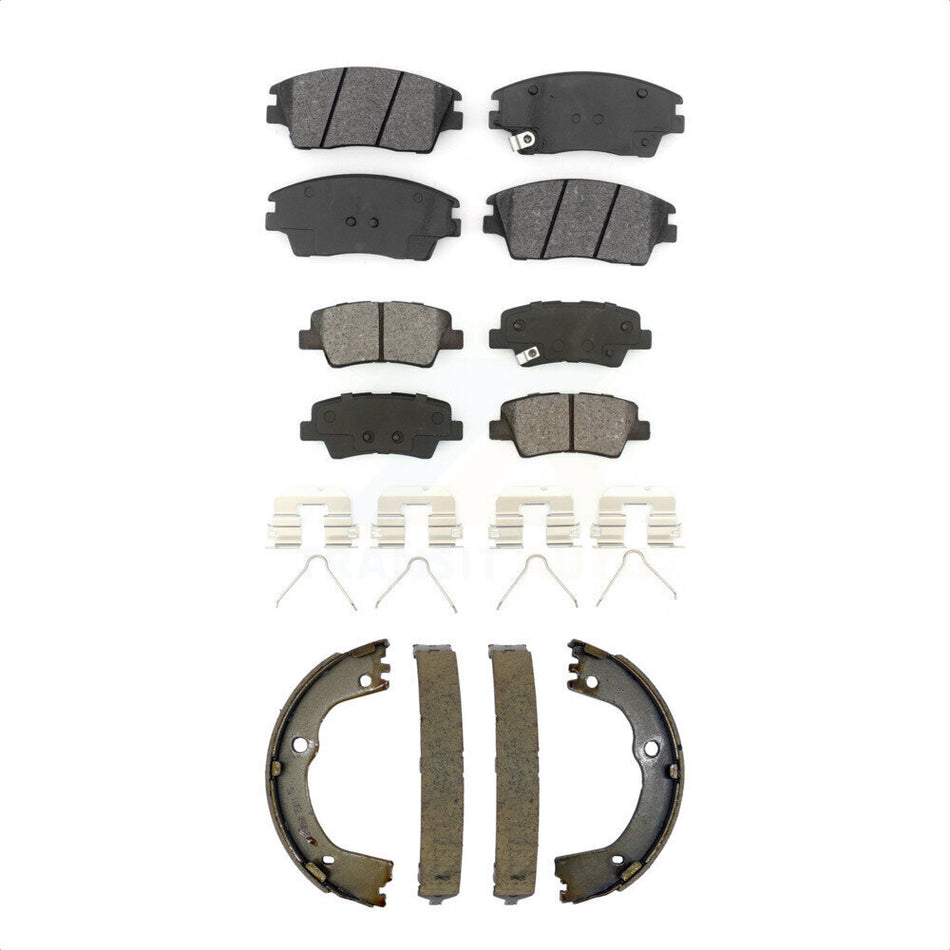 Front Rear Semi-Metallic Brake Pads And Parking Shoes Kit For Hyundai Tucson Kia Sportage KSN-100886