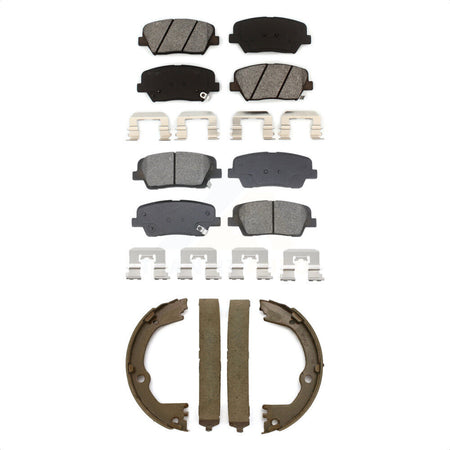 Front Rear Semi-Metallic Brake Pads And Parking Shoes Kit For Hyundai Santa Fe Sport Kia KSN-100891
