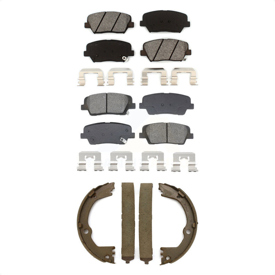 Front Rear Semi-Metallic Brake Pads And Parking Shoes Kit For Hyundai Santa Fe Sport Kia KSN-100891