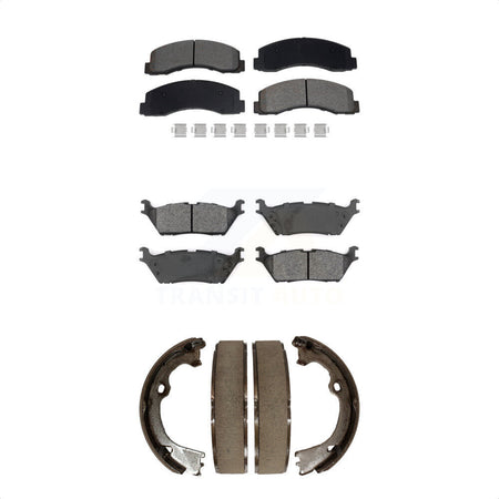 Front Rear Semi-Metallic Brake Pads And Parking Shoes Kit For Ford F-150 KSN-100895