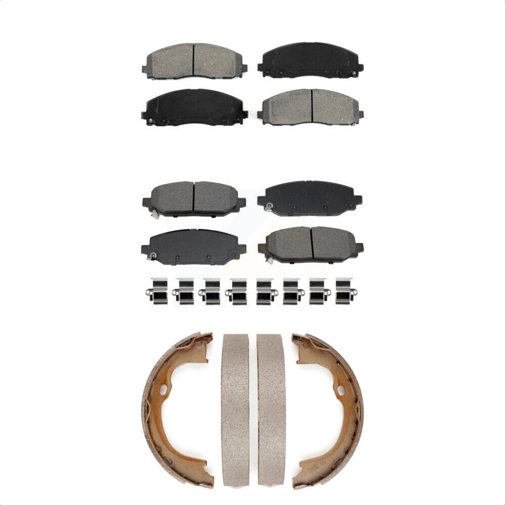 Front Rear Semi-Metallic Brake Pads And Parking Shoes Kit For Jeep Wrangler KSN-100899