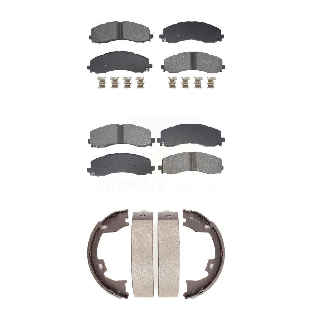 Front Rear Semi-Metallic Brake Pads And Parking Shoes Kit For Ram 2500 3500 KSN-100903