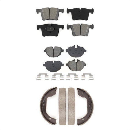 Front Rear Semi-Metallic Brake Pads And Parking Shoes Kit For 2011 BMW X3 xDrive28i KSN-100905