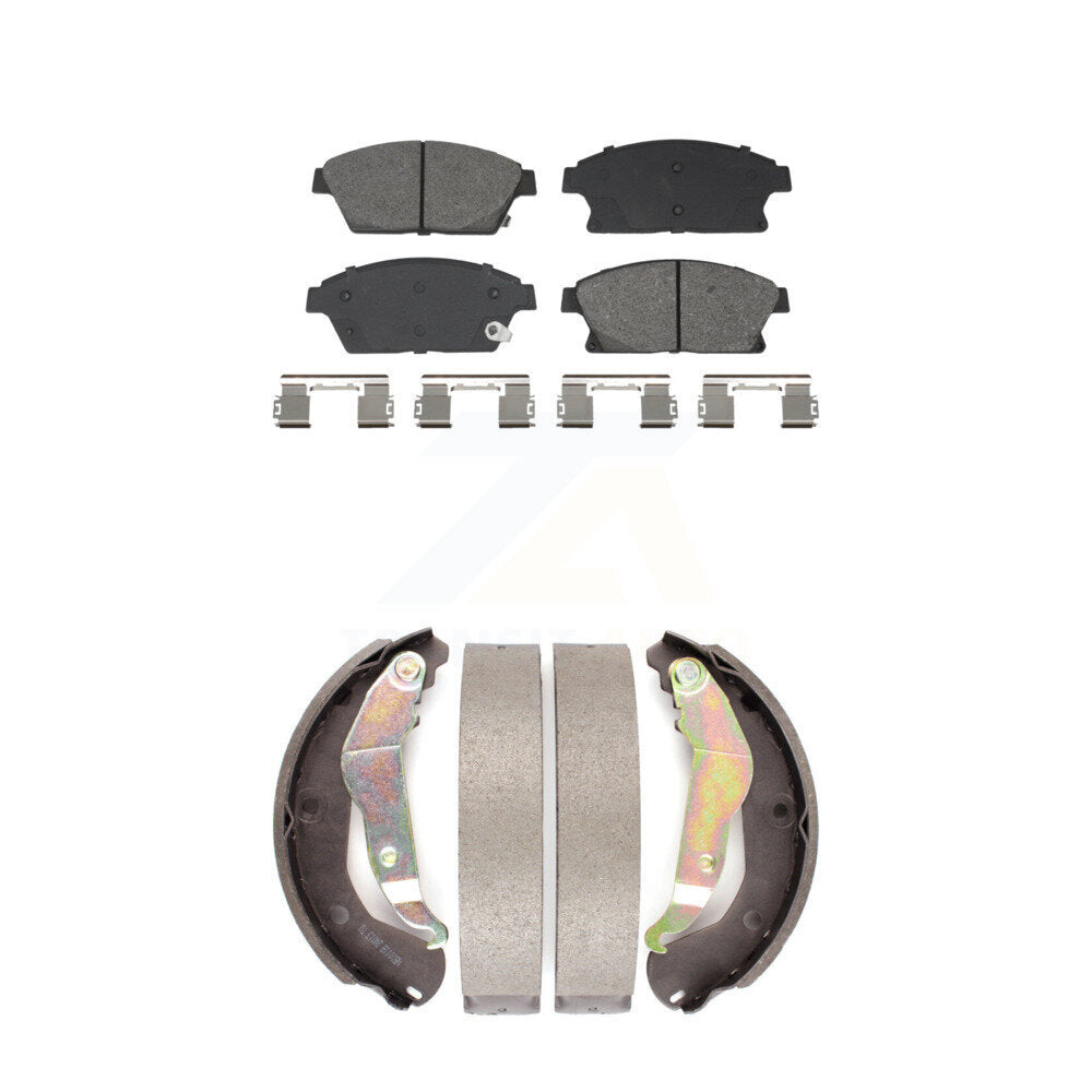Front Rear Semi-Metallic Brake Pads And Drum Shoes Kit For 2013-2017 Chevrolet Trax KSN-100908