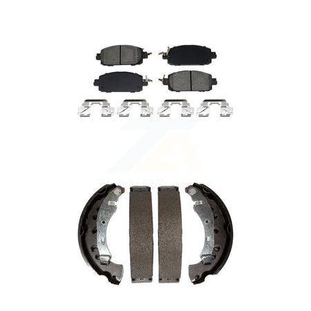 Front Rear Semi-Metallic Brake Pads And Drum Shoes Kit For 2020-2023 Nissan Sentra KSN-100912