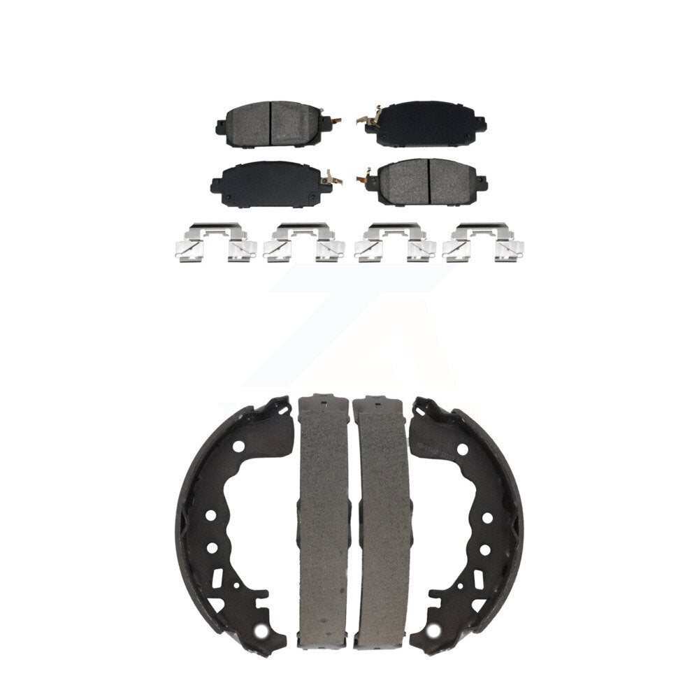 Front Rear Semi-Metallic Brake Pads Drum Shoes Kit For 2021 Nissan Kicks Disc rear brakes KSN-100913