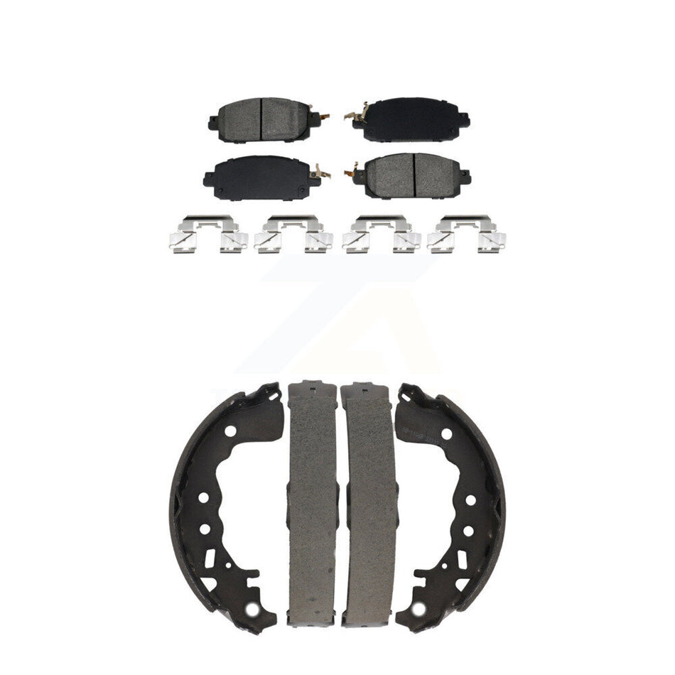 Front Rear Semi-Metallic Brake Pads Drum Shoes Kit For 2021 Nissan Kicks Disc rear brakes KSN-100913