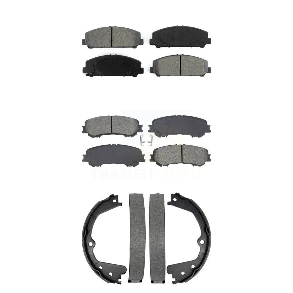 Front Rear Semi-Metallic Brake Pads And Parking Shoes Kit For 2017-2023 Nissan TITAN KSN-100922