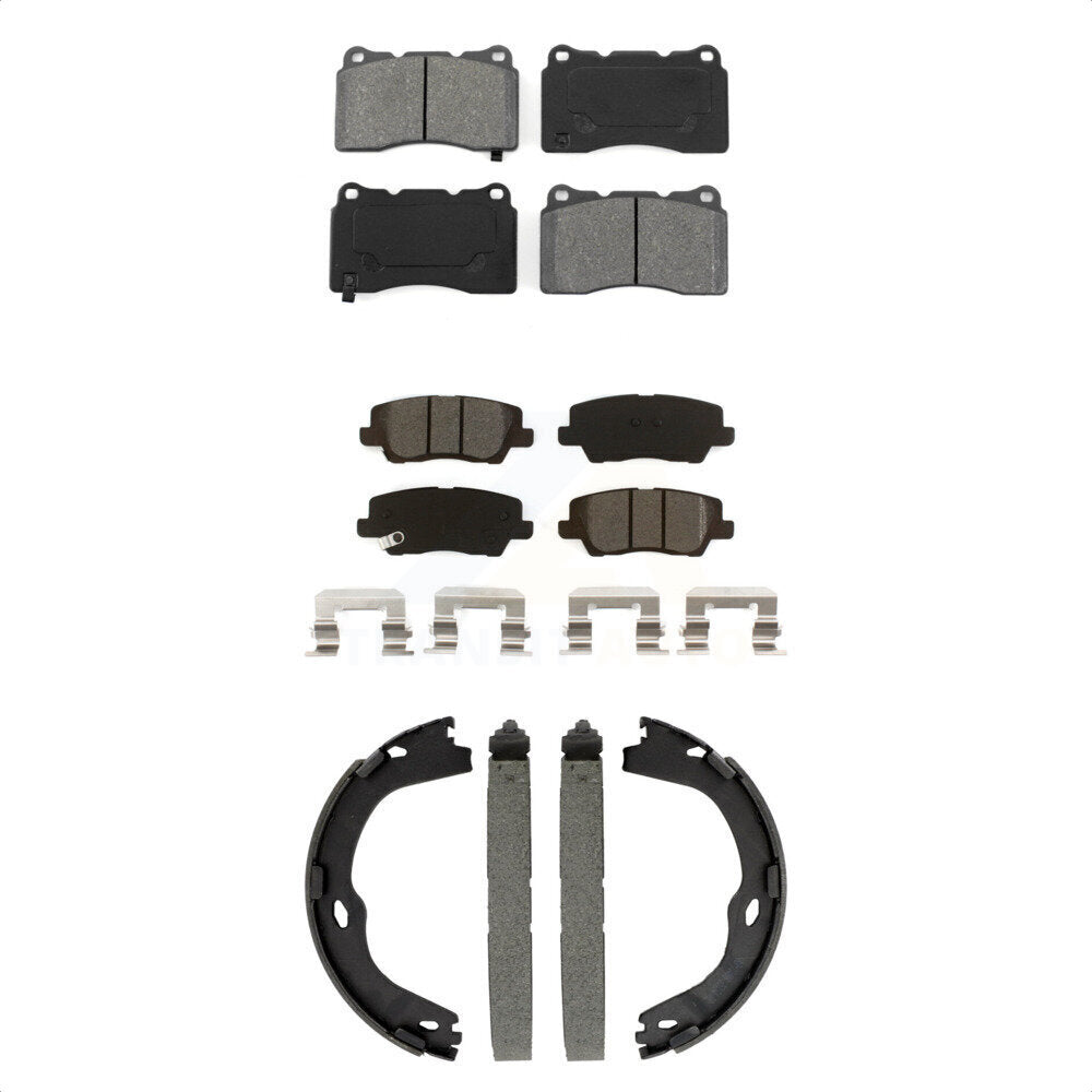 Front Rear Semi-Metallic Brake Pads And Parking Shoes Kit For Cadillac ATS CTS KSN-100931