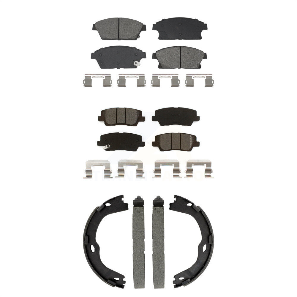 Front Rear Semi-Metallic Brake Pads And Parking Shoes Kit For Cadillac ATS KSN-100939