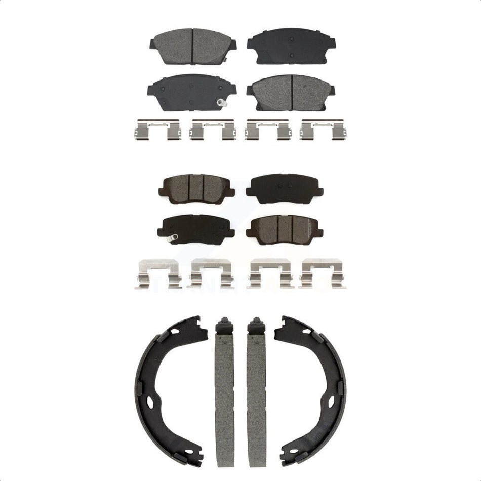 Front Rear Semi-Metallic Brake Pads And Parking Shoes Kit For Cadillac ATS KSN-100939