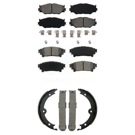 Front Rear Semi-Metallic Brake Pads Parking Shoe Kit For Lexus IS250 With F Sport Package KSN-100951