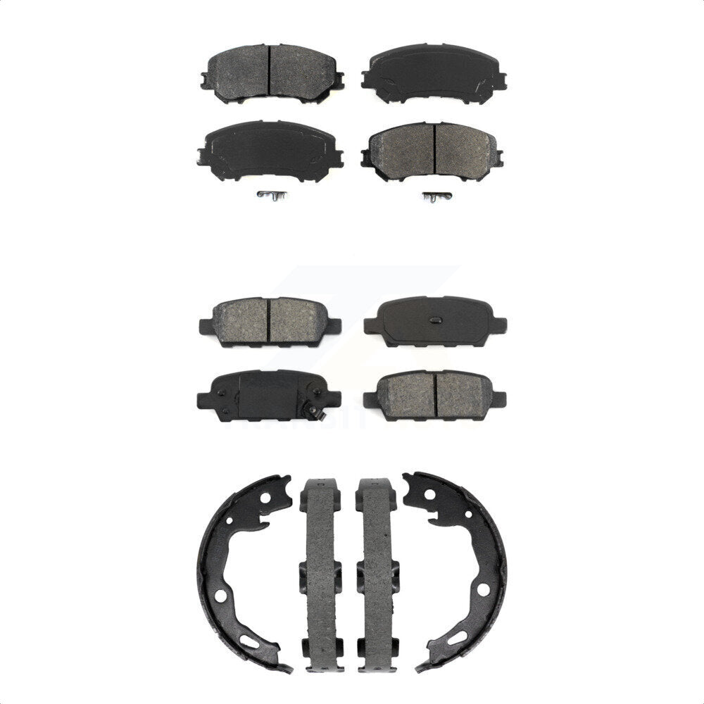 Front Rear Semi-Metallic Brake Pads And Parking Shoes Kit For Nissan Rogue Sport Qashqai KSN-100955