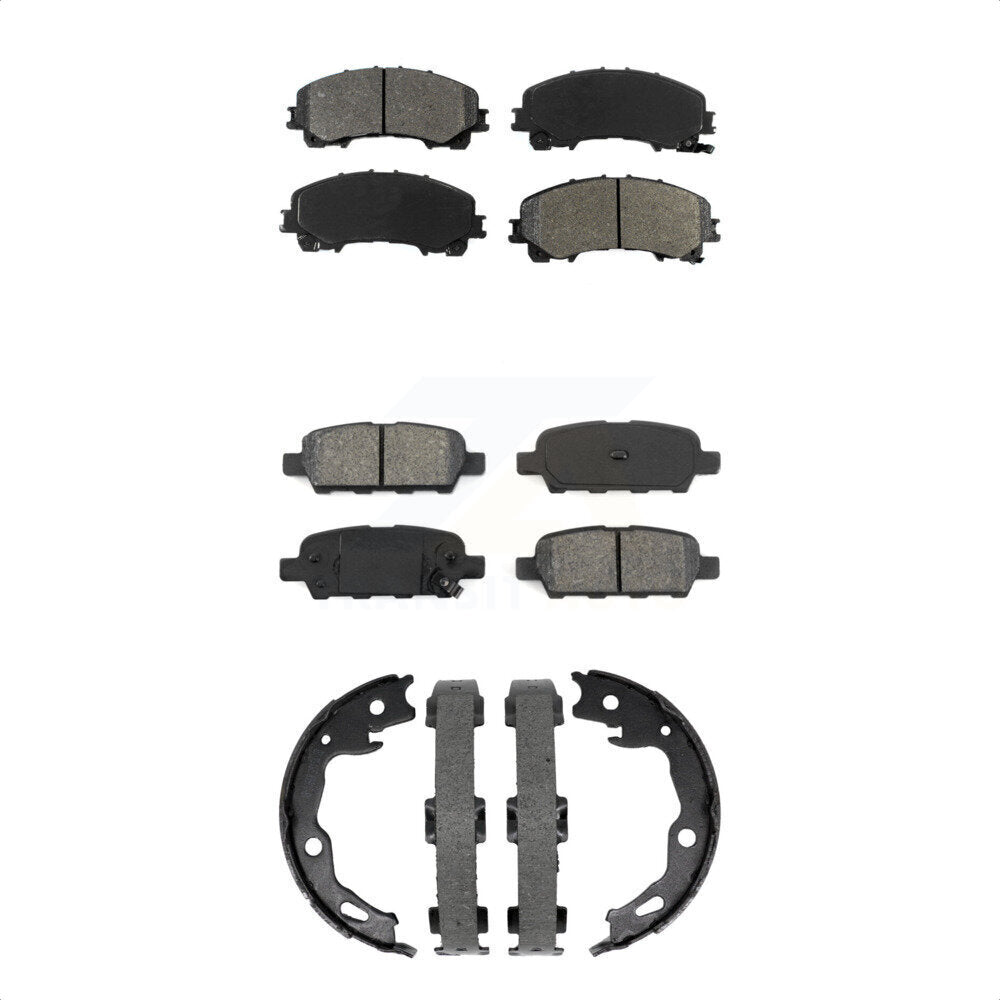 Front Rear Semi-Metallic Brake Pads And Parking Shoes Kit For Nissan Rogue KSN-100956